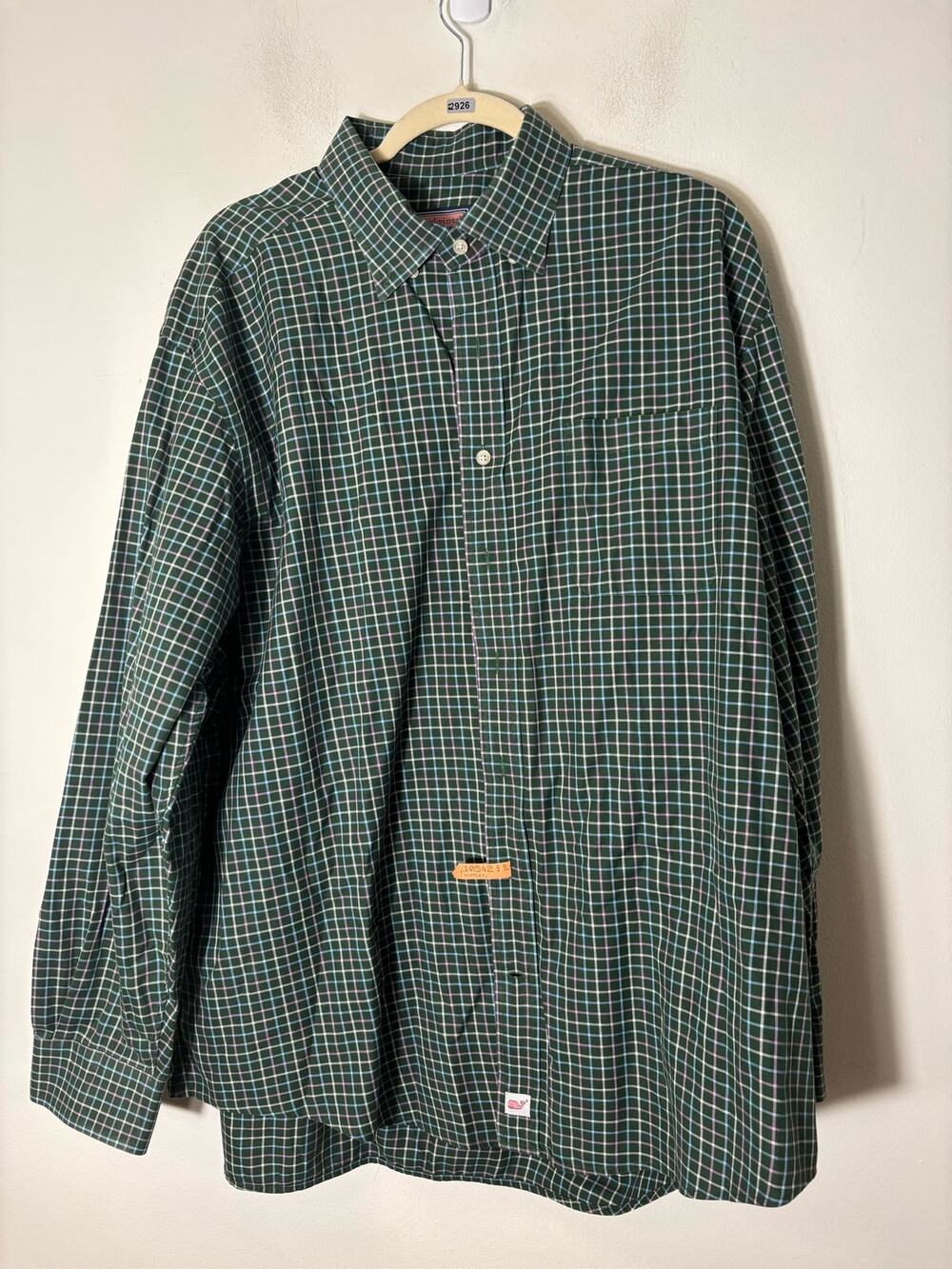 Mens Vineyard Vines Green and Pink Plaid Long Sleeve Shirt Sz L